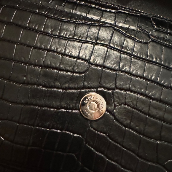 SUNSET CHAIN WALLET IN CROCODILE-EMBOSSED SHINY LEATHER - Picture 7 of 8